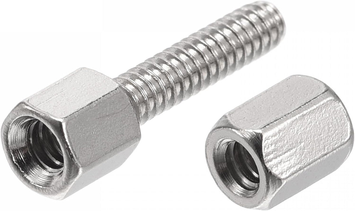 #4-40 5+12mm F/M Brass Hex Standoff Spacer Screws with 6mm Long Hex Nut PCB Nickel Plated 100 Set