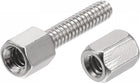 #4-40 5+12mm F/M Brass Hex Standoff Spacer Screws with 6mm Long Hex Nut PCB Nickel Plated 100 Set