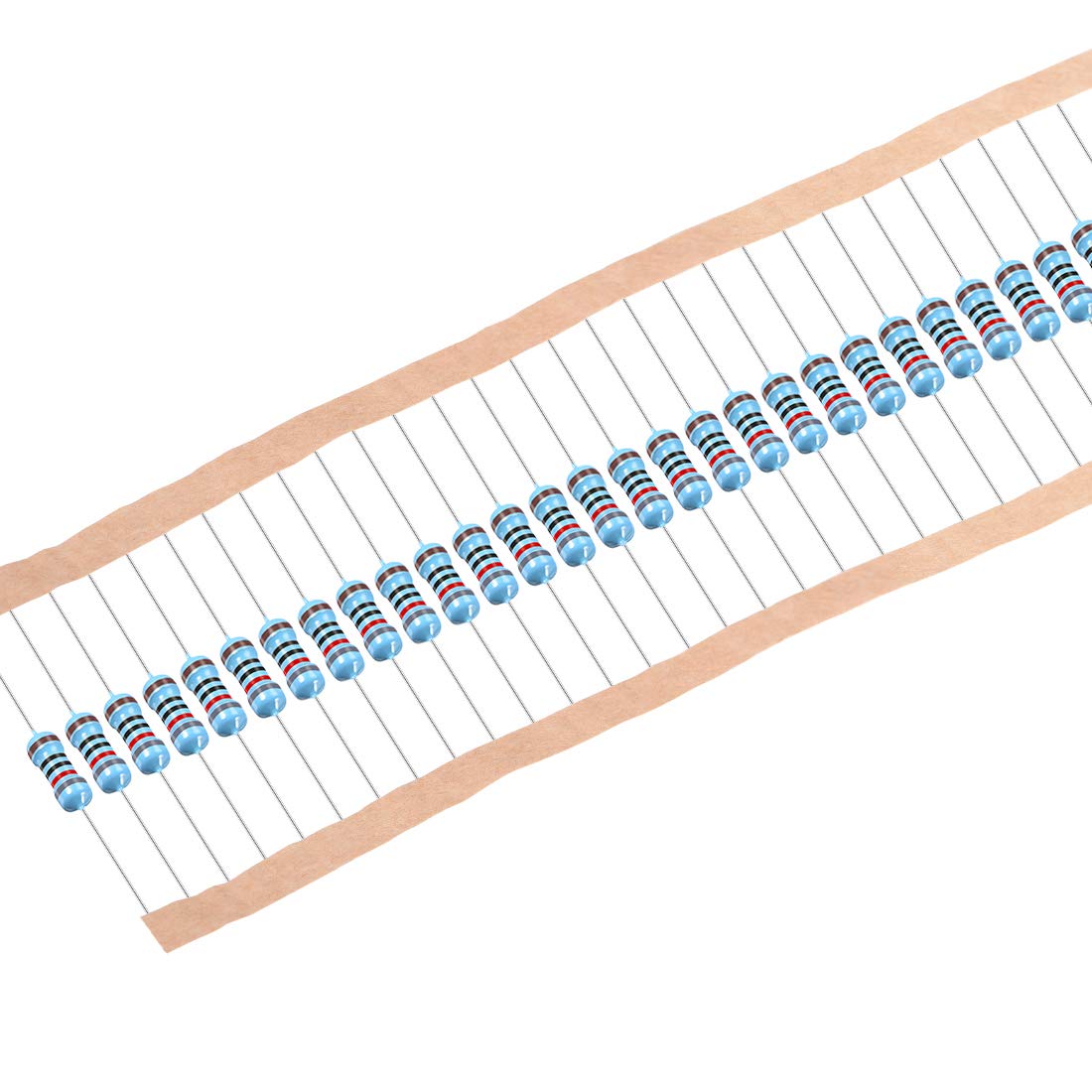 100Pcs 820 Ohm Resistor, 1/2W 1% Tolerance Metal Film Resistors, Lead, 5 Bands for DIY Electronic Projects and Experiments
