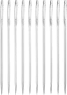 50Pcs Large Eye Needles, 1.81" 1.05mm High Carbon Iron Embroidery Thread Needle Sewing Big Eye Needle Knitting Needles for Hand Sewing Art Crafts, Silver