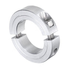 Double Split Clamp-On Shaft Collar for 1-1/4" Shaft, Two-Piece Clamping Collar, 2-1/16" OD, 1/2" Thickness, Aluminum Alloy Set Screw Split Collar Clamp