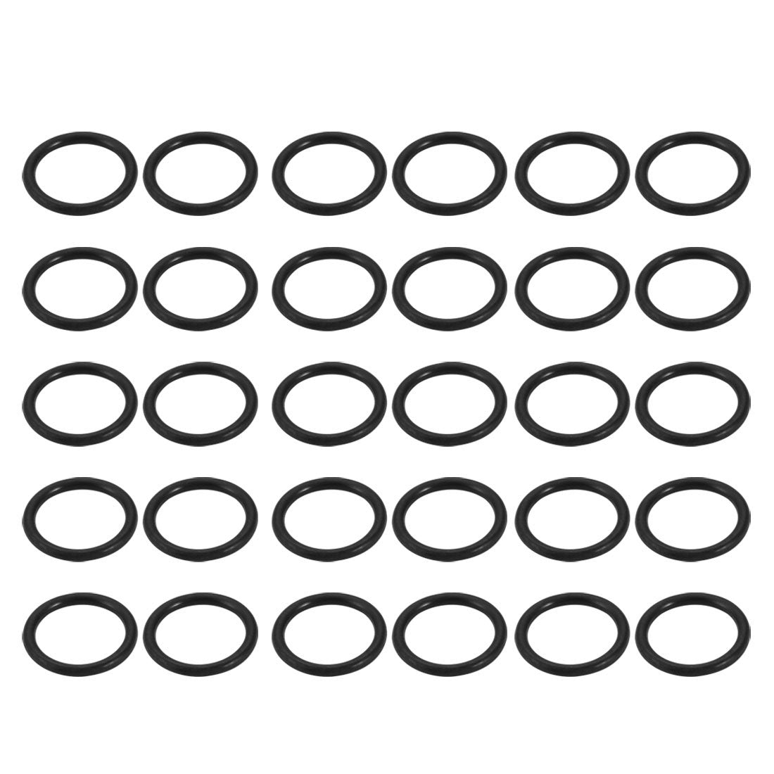 Nitrile Rubber O-Rings 15.98mm OD 12.42mm ID 1.78mm Width, Metric Sealing Gasket, Pack of 30