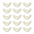 1/4"-20 Wing Nut 15 Pcs, Nylon Butterfly Wing Nuts Fasteners Parts Hand Twist Tighten Wing Nuts for Machinery Electronic Equipment DIY, White