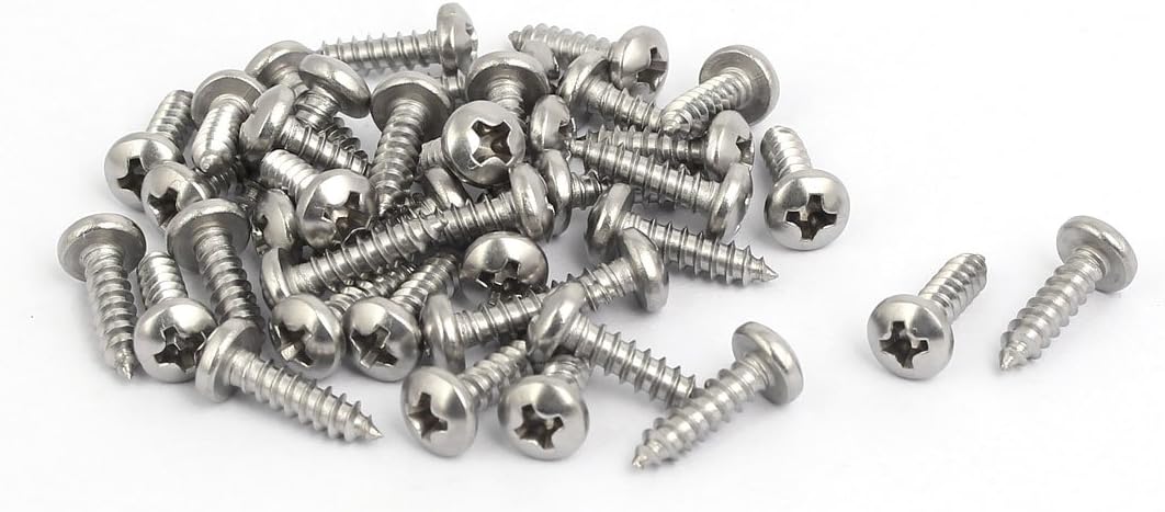 M3.5x13mm 316 Stainless Steel Phillips Pan Head Self Tapping Screws 40pcs