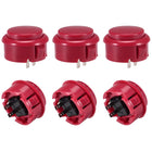 30mm Mounting Hole Momentary Game Push Button Switch for Arcade Video Games Red 6pcs