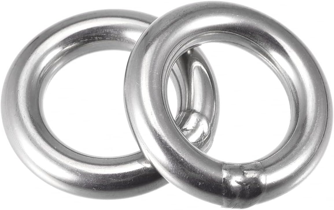304 Stainless Steel Welded O Ring 40mm(1.57") Outer Dia. 8mm Thickness 2pcs