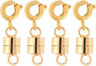 4Pcs Jewelry Clasps, Jewelry Converter Locking Closures with Clasps and Closures for Bracelet Necklace Jewelry Making (Gold)
