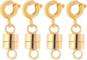 4Pcs Jewelry Clasps, Jewelry Converter Locking Closures with Clasps and Closures for Bracelet Necklace Jewelry Making (Gold)