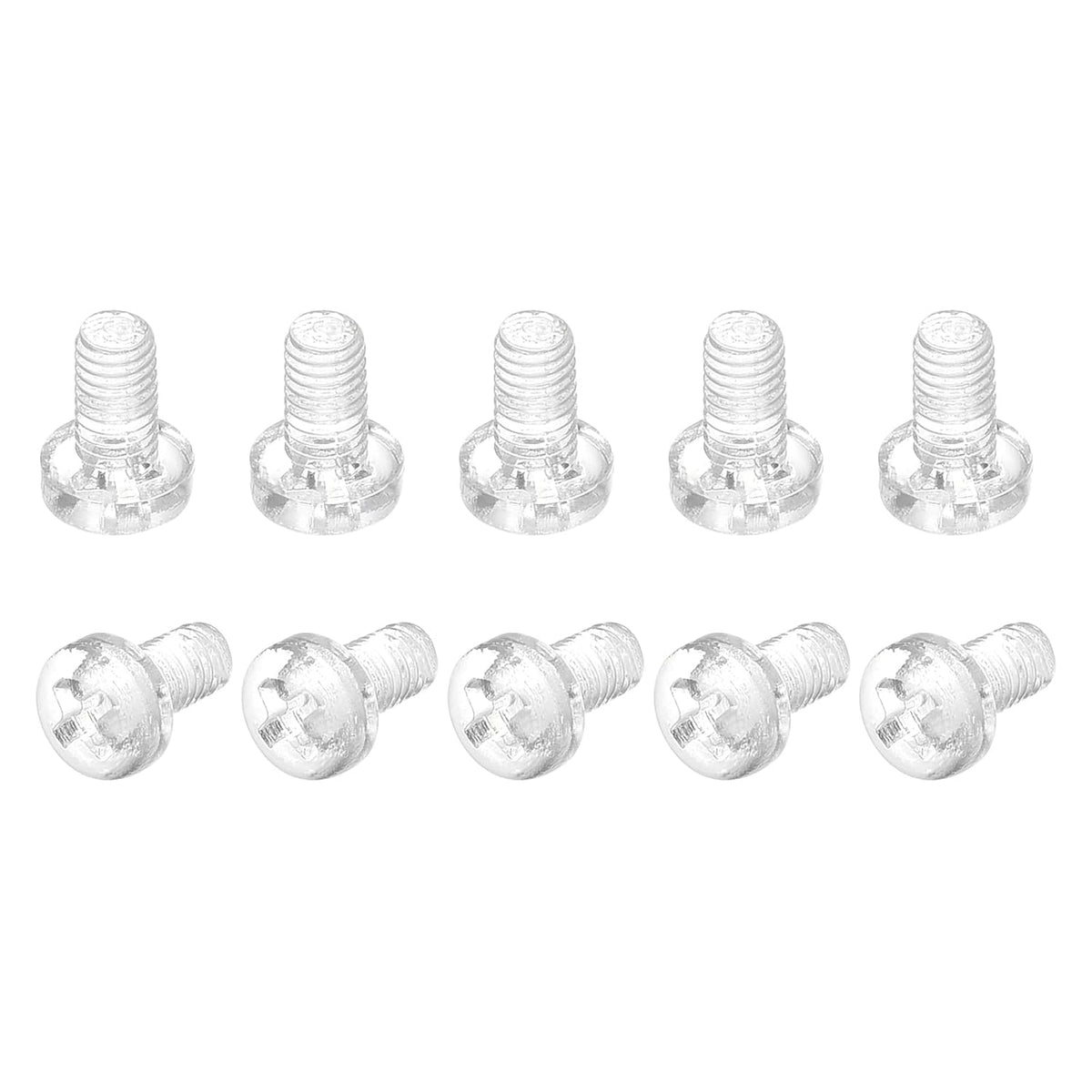 M3x5mm Plastic Phillips Bolts 100pcs PC Pan Head Machine Screws Transparent