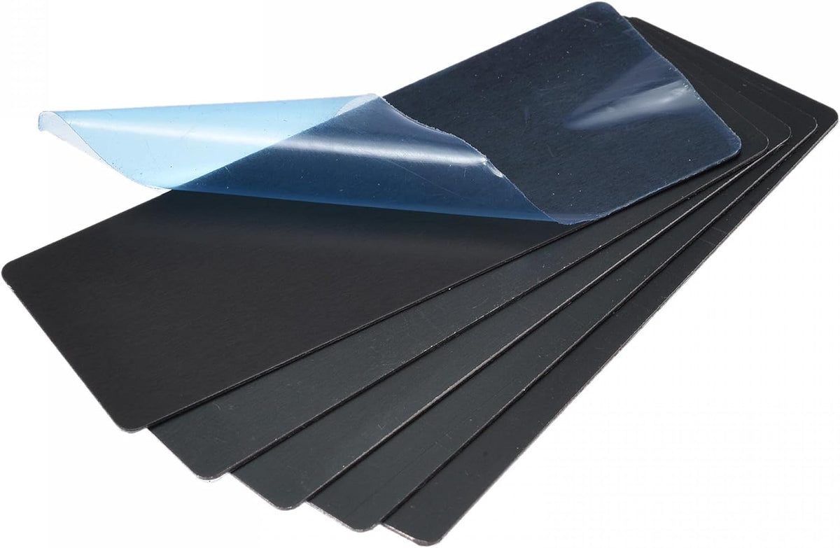 Blank Metal Card 80mm x 30mm x 0.5mm Anodized Aluminum Plate Black 10 Pcs