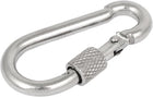 2-Inch Length 304 Stainless Steel Spring Snap Hook Carabiner W Screw Lock