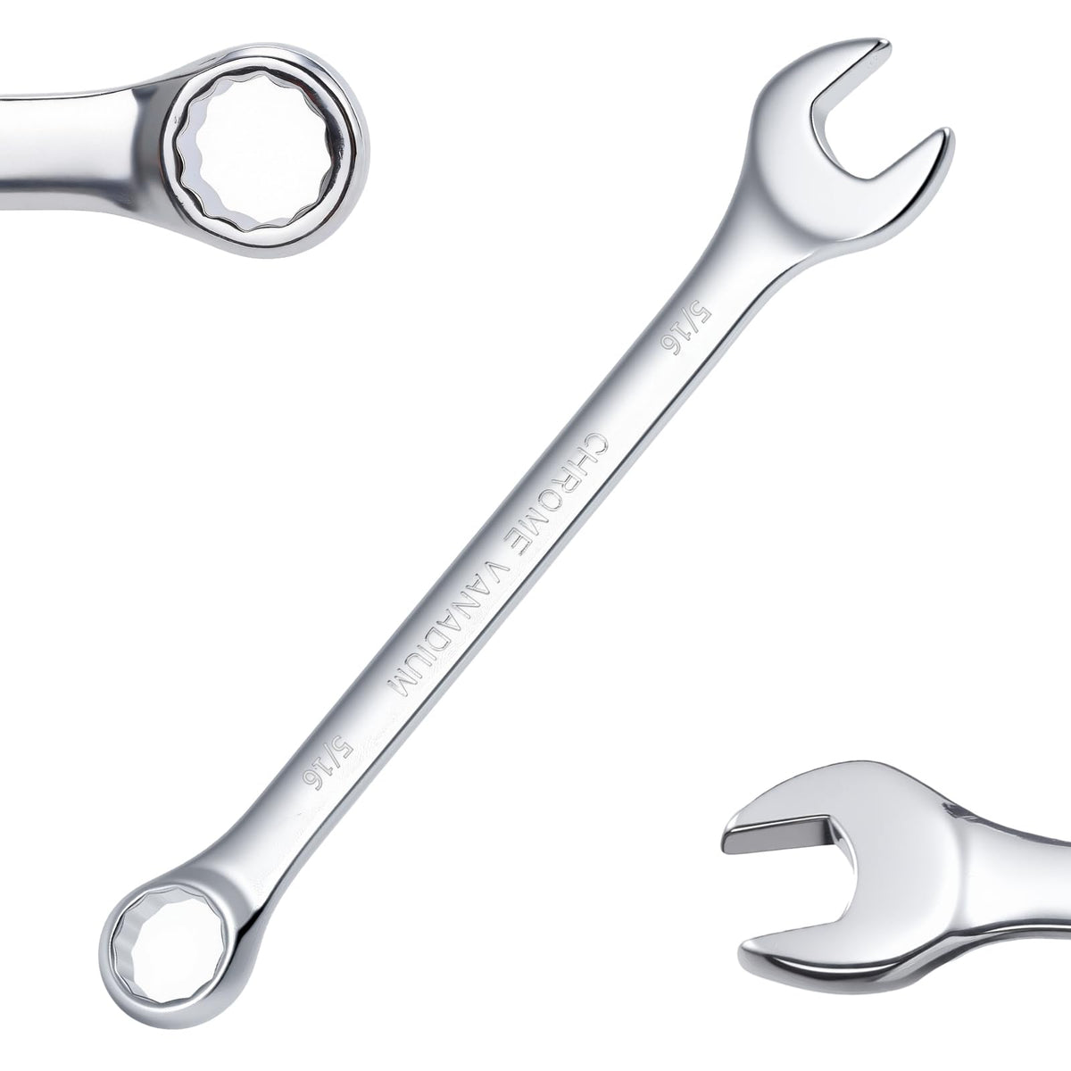 LinkMejor Combination Wrench 5/16" SAE Combination Spanner CR-V Steel