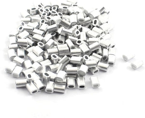 200PCS 1mm Steel Cables Aluminium Wire Rope Ferrules 5mm x 2mm