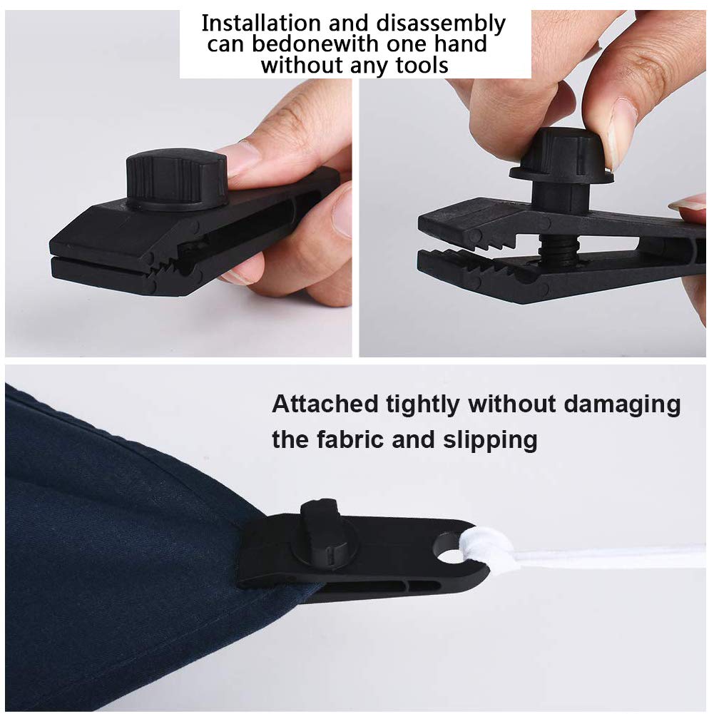 Clip per Tenda, Cerniere Resistenti al Vento Forte di 60mph, Confezione da 10