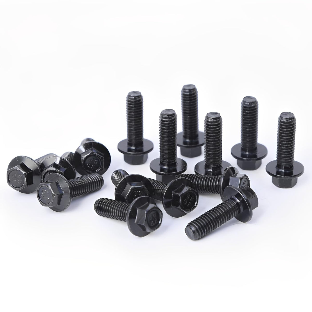 LinkMejor M8x1.25x25mm Flanged Hex Bolt & Self-Locking Nut Kit, 15 Sets