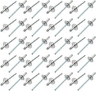 40 Pcs 4mm x 10mm Aluminum Open End Large Flange Blind Rivets