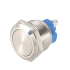 Latching Metal Push Button Switch Flat Head 22mm Mounting Dia 1NO 1pcs