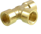 1/4" PT Female Thread 3 Ways Tee Coupling Pipe Fittings Union