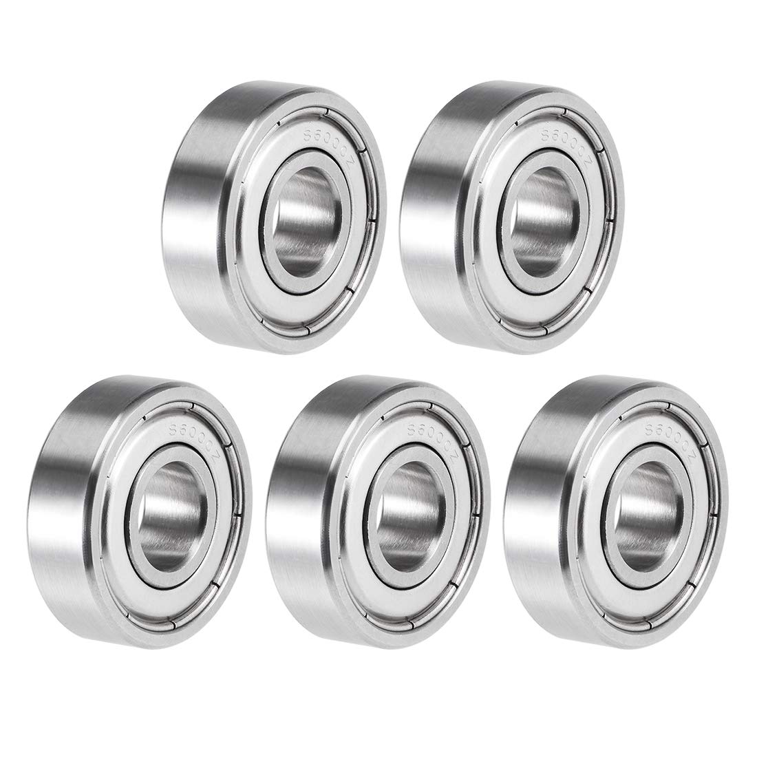 S6000ZZ Deep Groove Ball Bearings 10mm x 26mm x 8mm Double Shielded Stainless Steel 5pcs