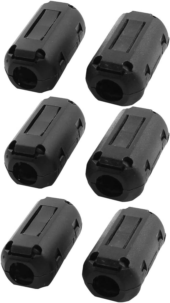6Pcs 9mm Dia USB Cable Noise Magnet Ferrite Core Wire Clip