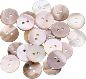 25pcs Natural Shell Buttons, 2 Hole Mother of Pearl Buttons 15mm Sewing Craft Button for Shirt Bag DIY Sewing Crafts Decoration, Purple