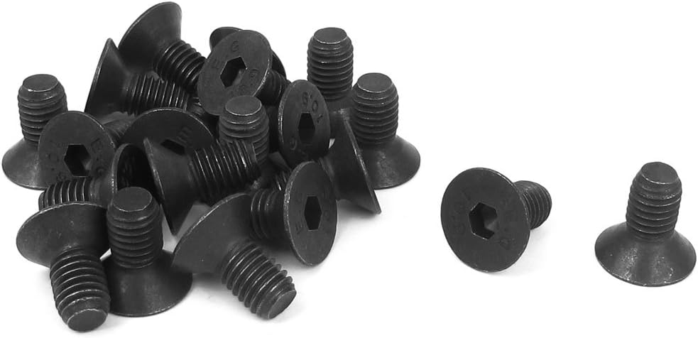M8 x 16mm Metric Hex Socket Countersunk Head Screw Bolts Black 20PCS