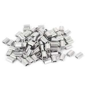 1/10-inch Wire Rope Aluminum Sleeves Clip Fittings Cable Crimps 100pcs