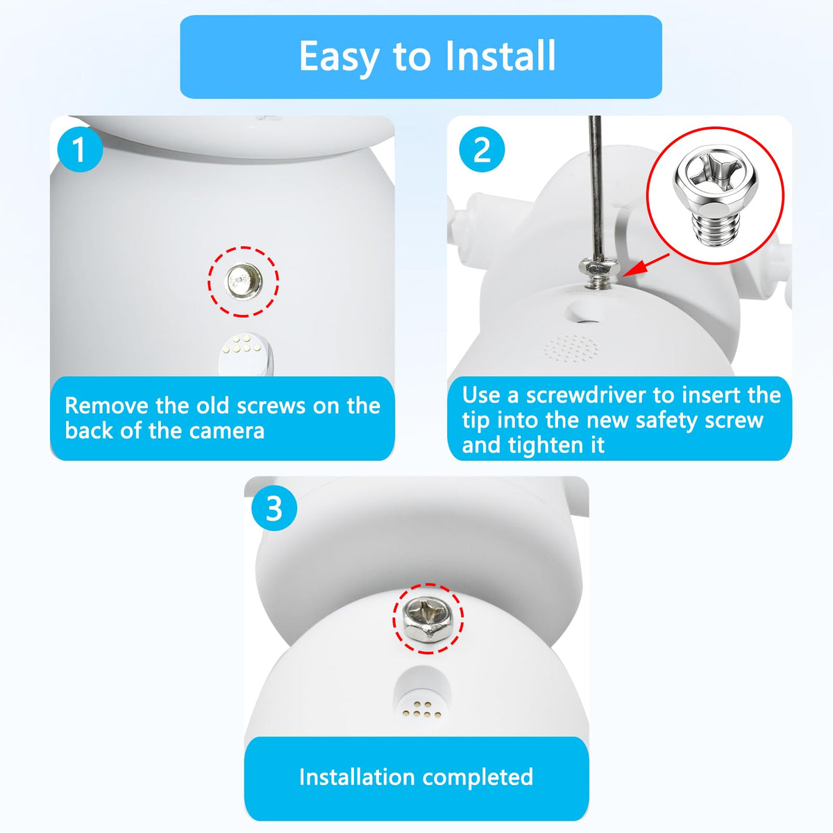 LinkMejor Viti di Sostituzione Compatibili con Google Nest Cam con Faretto a Luce Intensa