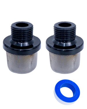 (2-Pack) 288716 3/4” 35Mesh luftfritt malingssprøyte mellomfilter med Teflon Tape, kompatibel med Graco Magnum X5 LTS15 X7 LTS17 ProX7 ProX17 ProX19 ProLTS170 ProX19 ProLTS190, hagehose inngangsfiltre