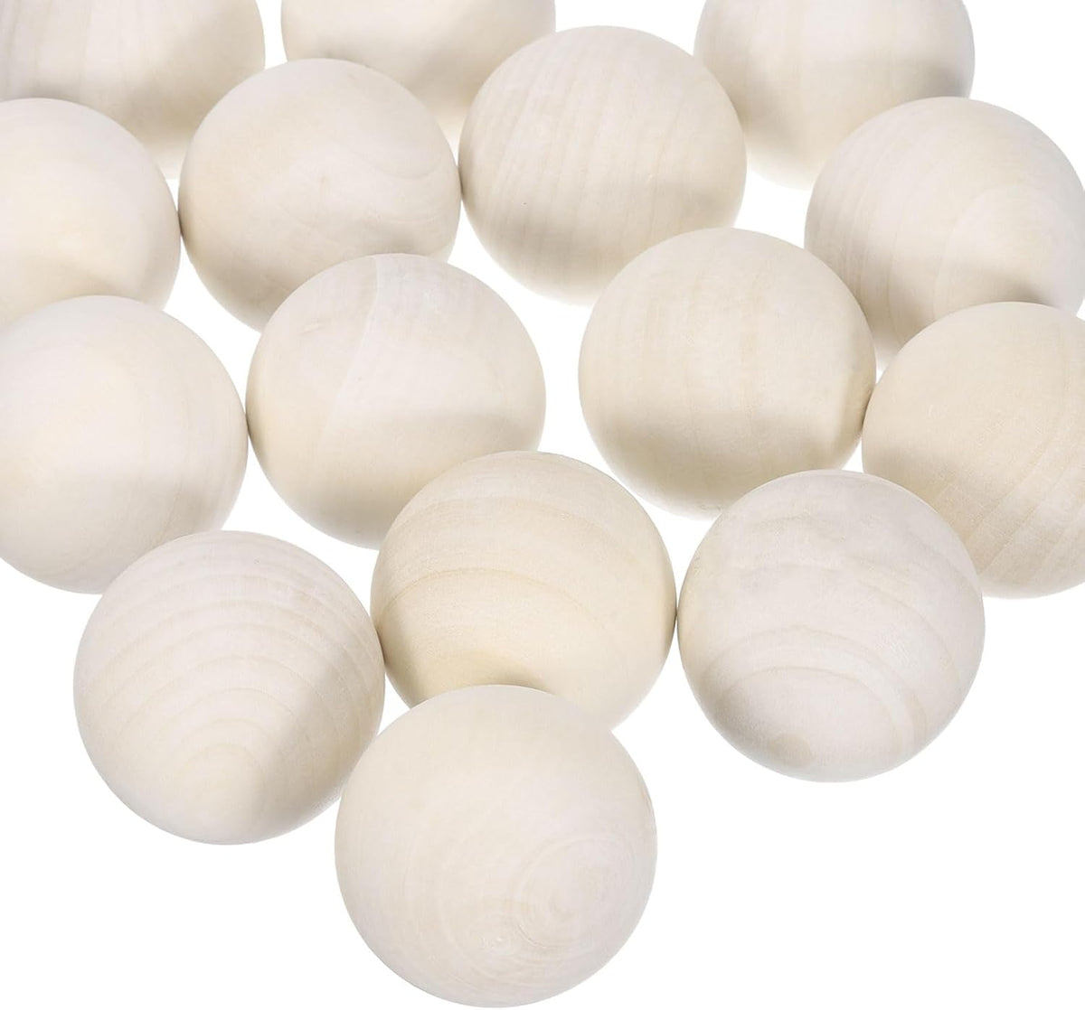 15pcs Round Wood Balls 1-3/4" Diameter Unfinished Solid Wooden Spheres, Natural Wood Craft Balls for DIY Craft Projects Art Ornaments