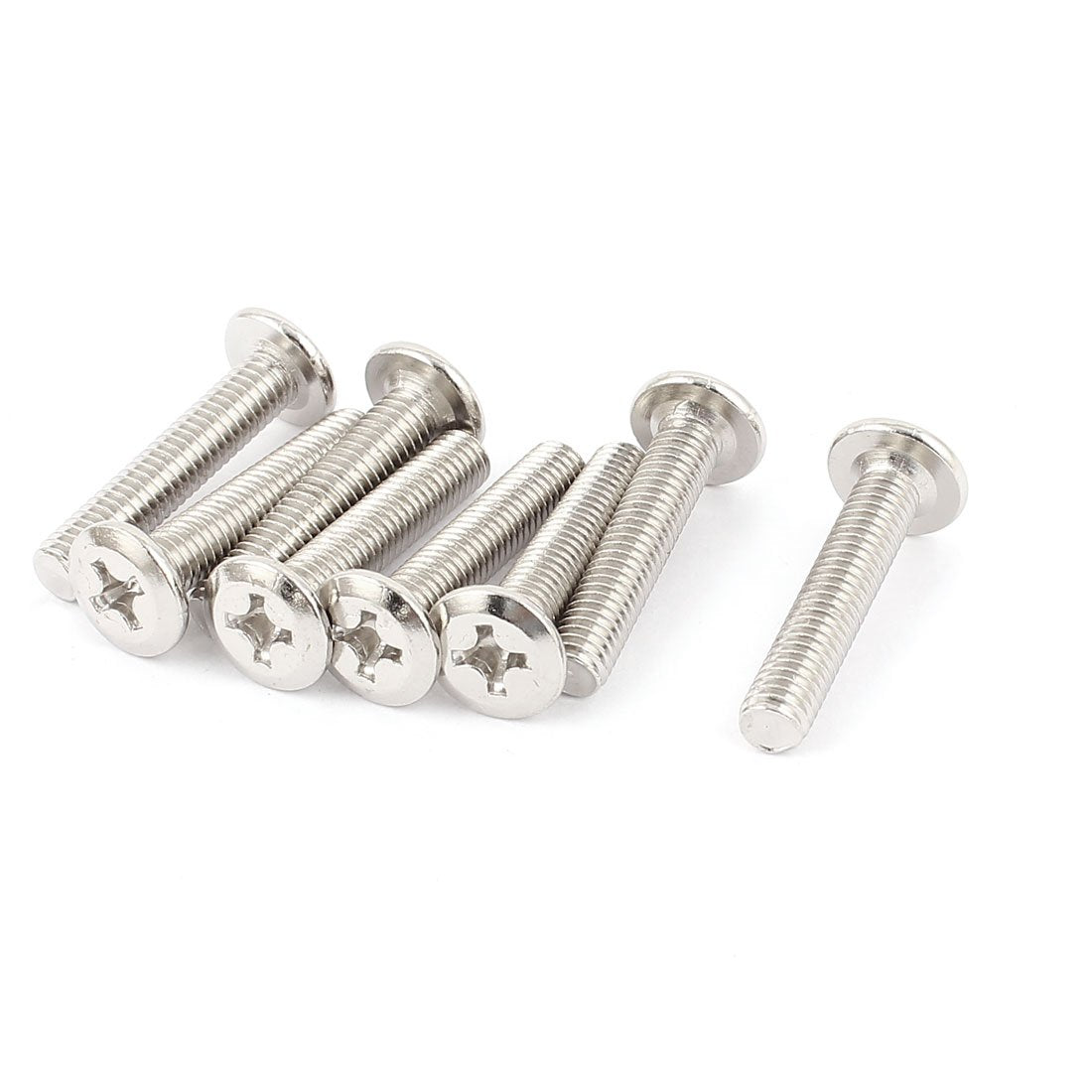M6x30mm Male Thread Phillips Flat Head Bolt Screw Suitable for Double Bed Furniture TV Rack Wall Hanging 8pcs