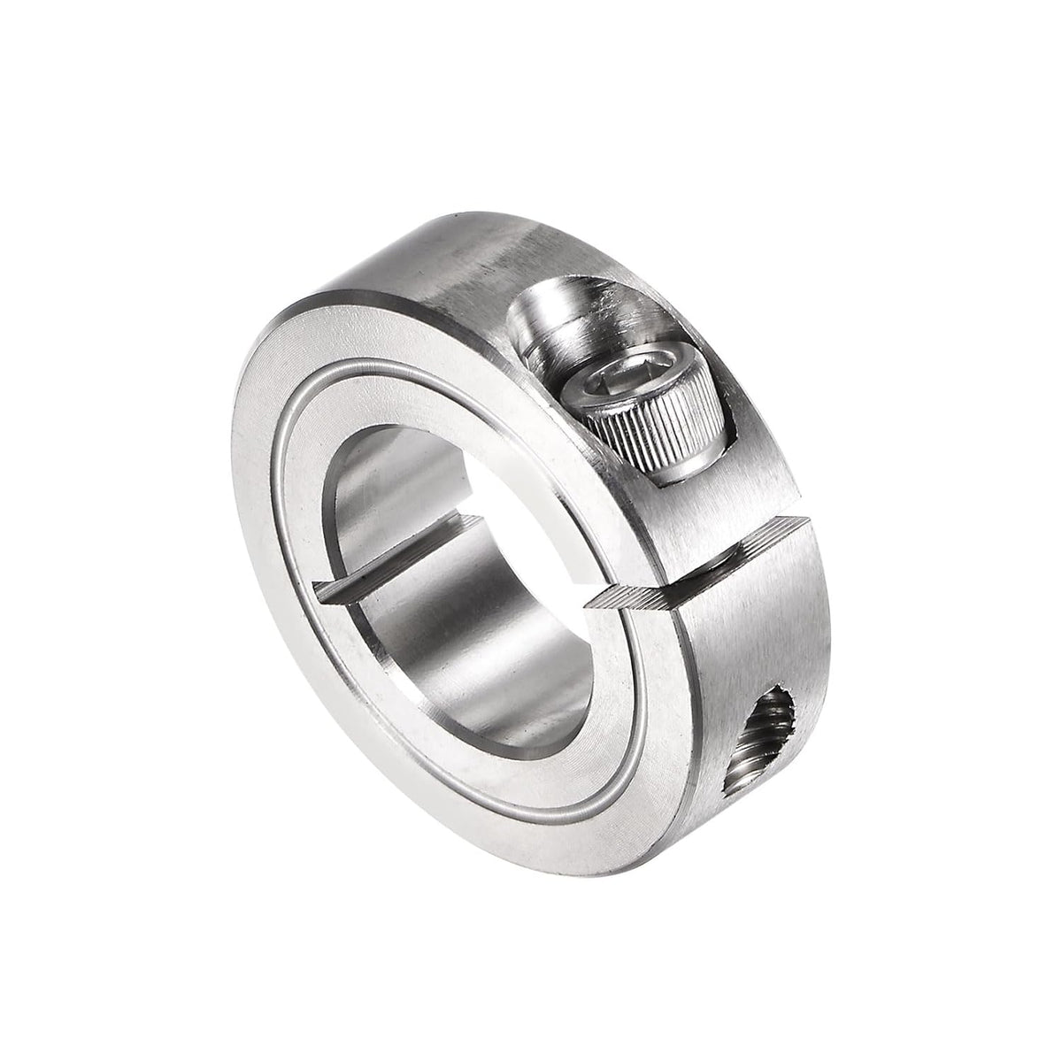 Single Split Clamp-On Shaft Collar 7/8" Bore One-Piece Clamping Collar, 1-5/8" OD, 1/2" Width, 304 Stainless Steel Axle Collar Clamp, Set Screw Style
