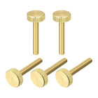 Knurled Thumb Screws, M4x25mm Flat Brass Bolts Grip Knobs Fasteners for Home, Electronic, Machine 5Pcs