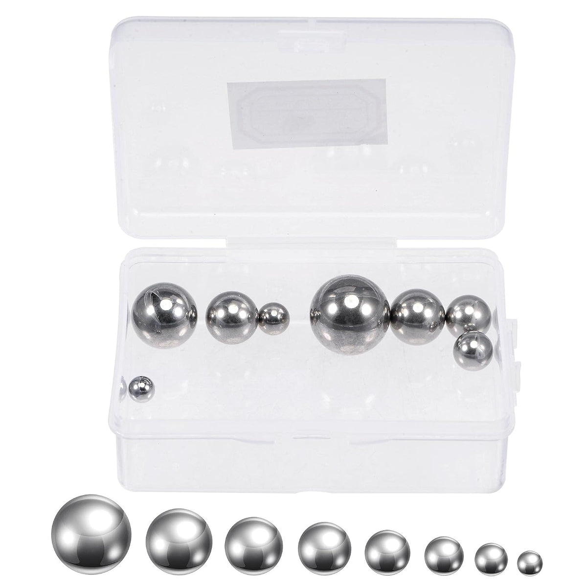 8pcs 8 Size Bearing Balls Assortment 316L Stainless Steel 3/4" 5/8" 17/32" 1/2" 7/16" 3/8" 5/16" 1/4" with Storage Box