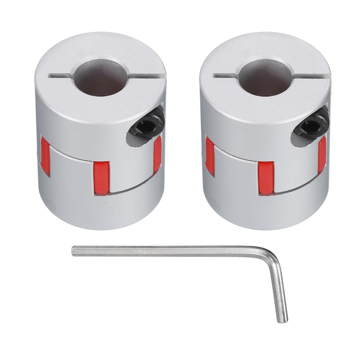 Aluminum Plum Shaft Coupling 8mm to 10mm Bore L30xD25 Flexible Coupler for 3D Printer CNC Machine and Servo Stepped Motor Pack of 2