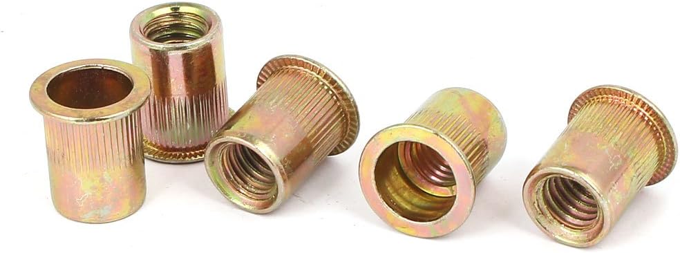 3/8"-16 Straight Knurled Rivet Nut Insert Nutsert Bronze Tone 5pcs