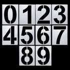 10 Inch Large Number Stencils Set, 0-9 Plastic Address Number Stencil Templates Reusable Digital Painting Templates for Cake Stencil Address Number Painting, Style A
