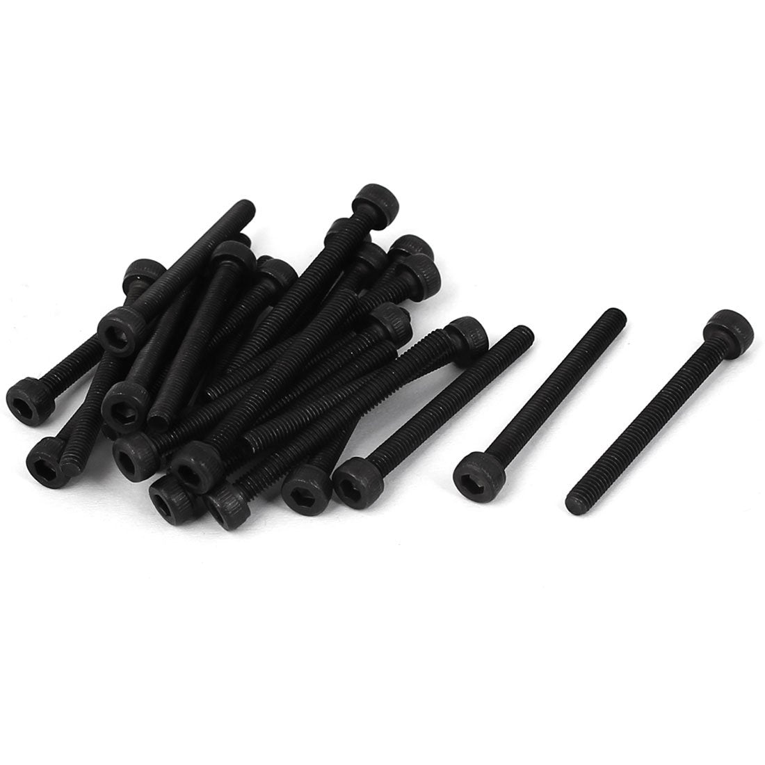 M3 x 30mm Carbon Steel Full Thread Hex Socket Cap Head Screws Bolts 25 Pcs