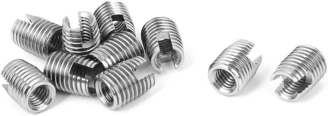 10mm Long Stainless Steel 306 Type Self Tapping Threaded Insert 10pcs