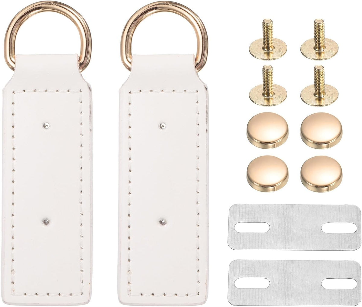 1 Set D-Ring Buckle, Leather Purse Clasp Wallet Hanging Buckle for Making Handbag Wallet DIY Craft White
