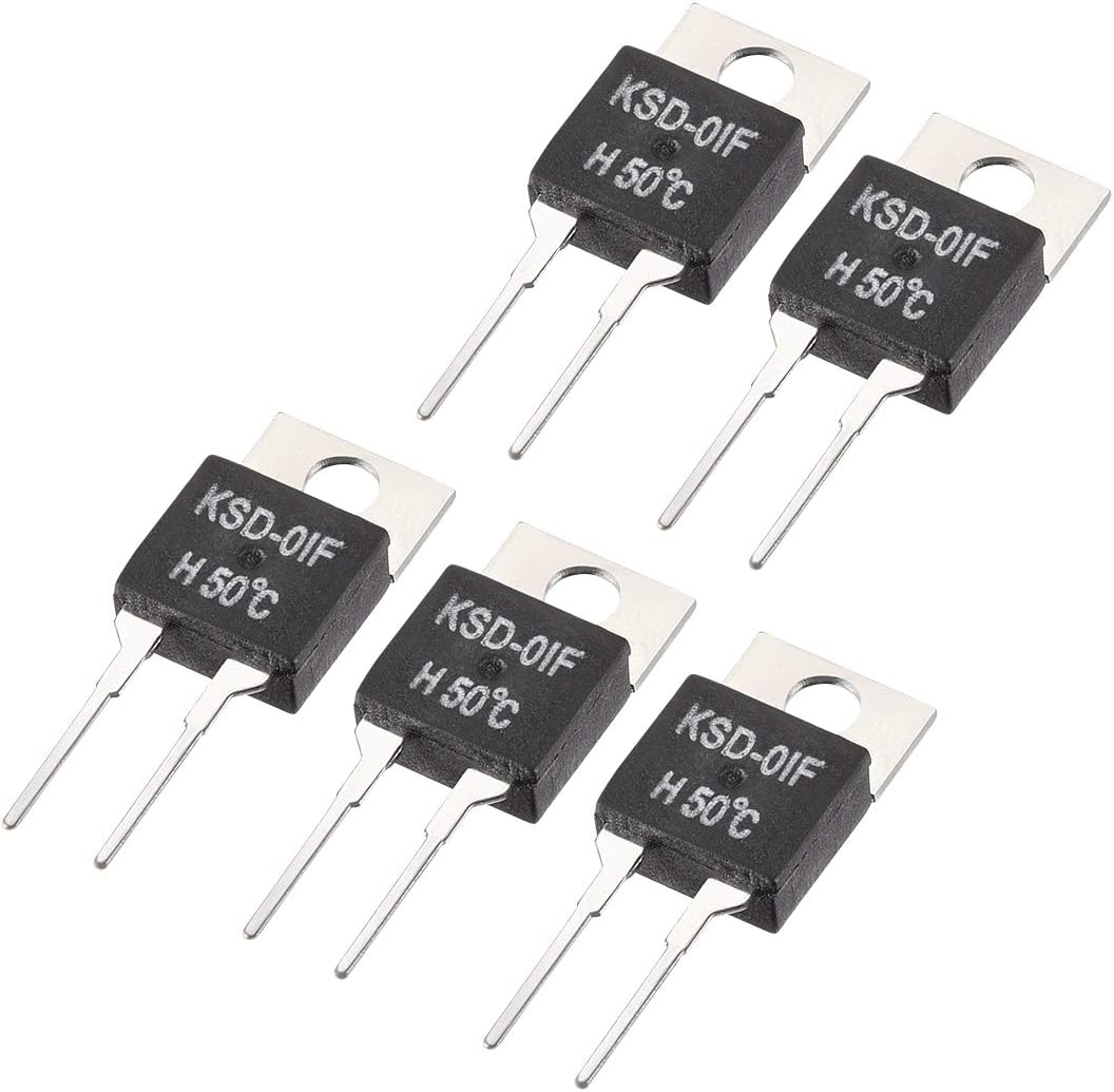 Normaal Open Temperatuurschakelaar, KSD-01F Thermische Schakelaar Thermostaat Temperatuurregelaar 50℃ N.O 5stks