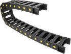 R55 Plastic Open Type Cable Wire Carrier Drag Chain 25mm x 77mm Internal Size 1M Length for CNC Black