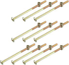 M6x120mm Furniture Bolt Nut Set Hex Socket Screw 55mm Thread Length with Barrel for Beds Headboards Chairs 10 Sets