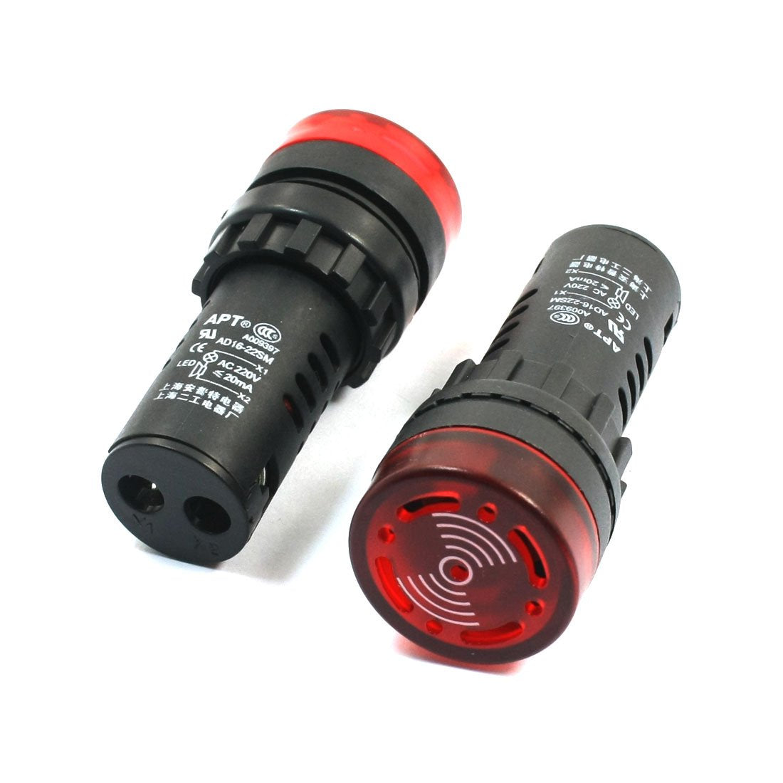 LED Signal Indicator Alarm Light with Buzzer, 28 mm, Lamp, AC, 220V,Red