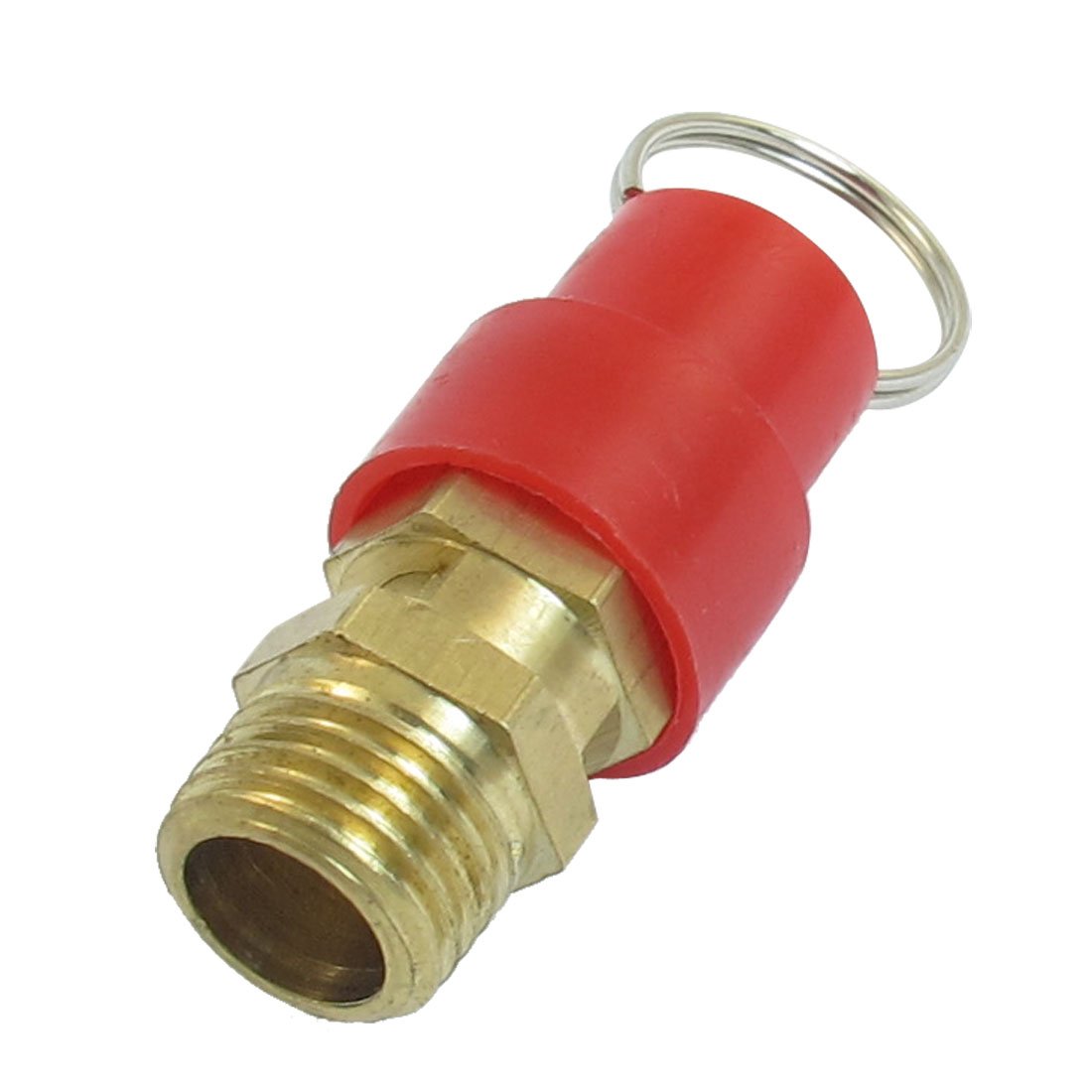 Safety Valve Air Compressor Pressure Valve, 1/4" G Male, Red Hat, 39mm Length