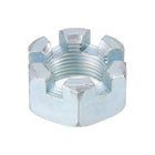 1"-14 Hexagon Slotted Nut, Grade 6.8 Zinc Plated Hex Castle Nuts, Silver