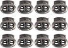LinkMejor 12 Pcs Plastic Cord Locks Spring Stopper Double Hole Toggle Fastener Stopper Rope End for Drawstrings Clothing Shoelaces Bags