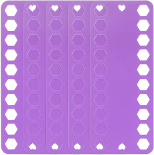 20 Hexagonal Positions Plastic Embroidery Floss Board 3.15 Inch x 7.68Inch Row Line Thread Yarn Holder Cross Stitch Thread Card Purple 5pcs
