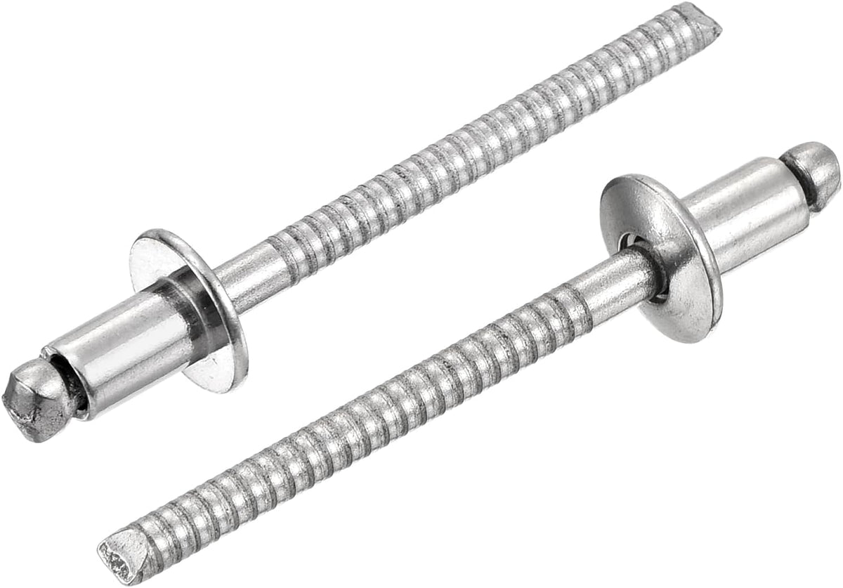 20Pcs 5/32"x1/4" 304 Stainless Steel Dome-Head Blind Rivets, Open-End Type Blind Rivets for DIY, Sheet Metal, Automotive Repairs, Furniture, Boat, and Duct Work (Silver)