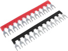 Fork Type 400V 10A 12 Positions Terminal Strip Block 2 Pcs Black Red